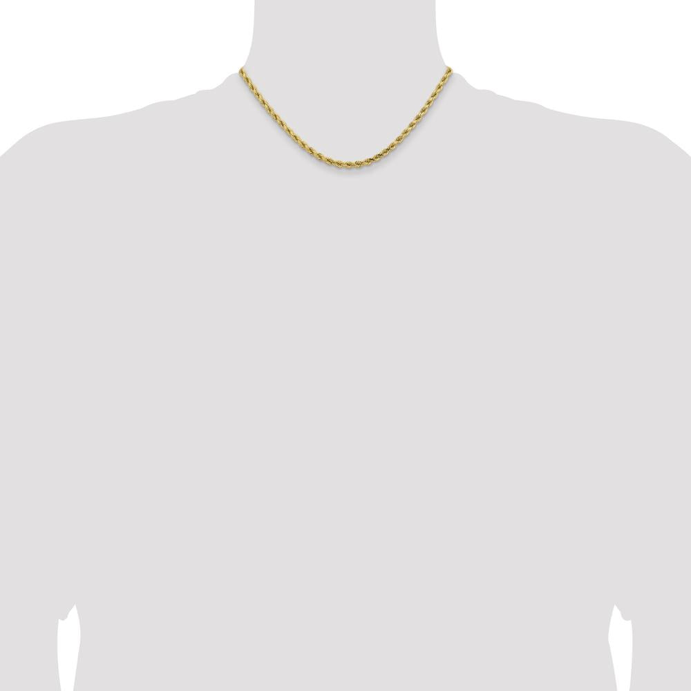 14K Yellow Gold 16" Diamond-Cut Rope Chain - 4.25mm Width
