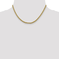 14K Yellow Gold 16" Diamond-Cut Rope Chain Necklace - 3.3mm Width by Oro Pregiato