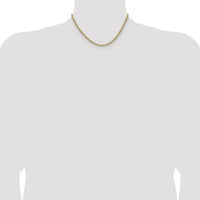 14K Yellow Gold 16" Diamond-Cut Rope Chain Necklace - 3.5mm Width by Oro Pregiato