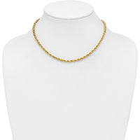 14K Yellow Gold 16" Diamond-Cut Rope Chain Necklace - 4mm