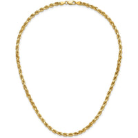 14K Yellow Gold 16" Diamond-Cut Rope Chain Necklace - 4mm