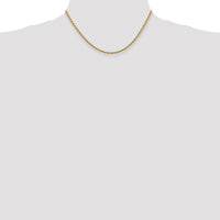 14K Yellow Gold 16" Diamond-Cut Rope Chain Necklace with Lobster Clasp - 2.75mm Solid Handmade Design