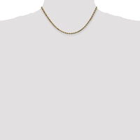 14K Yellow Gold 16" Diamond-Cut Rope Chain Necklace with Lobster Clasp - 3.5mm Solid Handcrafted Design