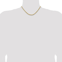 14K Yellow Gold 16" Diamond-Cut Rope Chain Necklace with Lobster Clasp - 3.75mm Solid Design