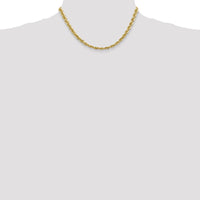 14K Yellow Gold 16" Diamond-Cut Rope Chain with Fancy Lobster Clasp