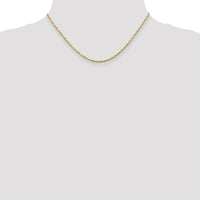 14K Yellow Gold 16" Diamond-Cut Rope Necklace - 2mm Width by Oro Pregiato