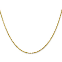 14K Yellow Gold 16" Diamond-Cut Rope Necklace with Lobster Clasp by Oro Pregiato