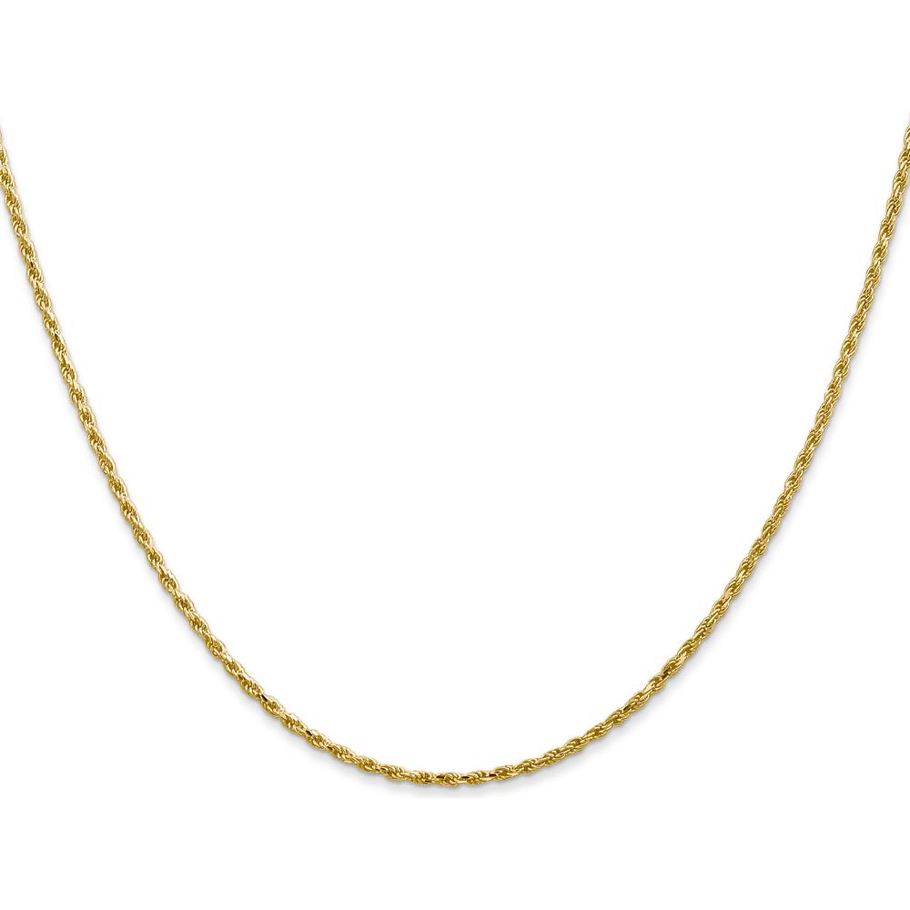 14K Yellow Gold 16" Diamond-Cut Rope Necklace with Lobster Clasp by Oro Pregiato
