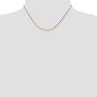 14K Yellow Gold 16" Diamond-Cut Round Open Link Cable Chain - 1.4mm Width by Oro Pregiato