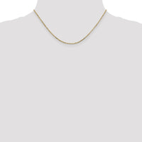 14K Yellow Gold 16" Diamond-Cut Round Open Link Cable Chain with Lobster Clasp by Oro Pregiato