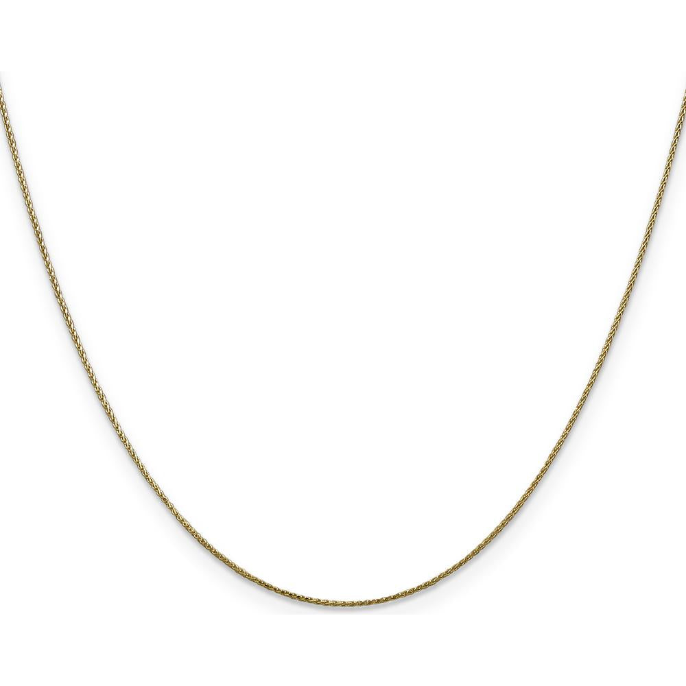 14K Yellow Gold 16" Diamond-Cut Spiga Chain Necklace - 0.85mm Width by Oro Pregiato