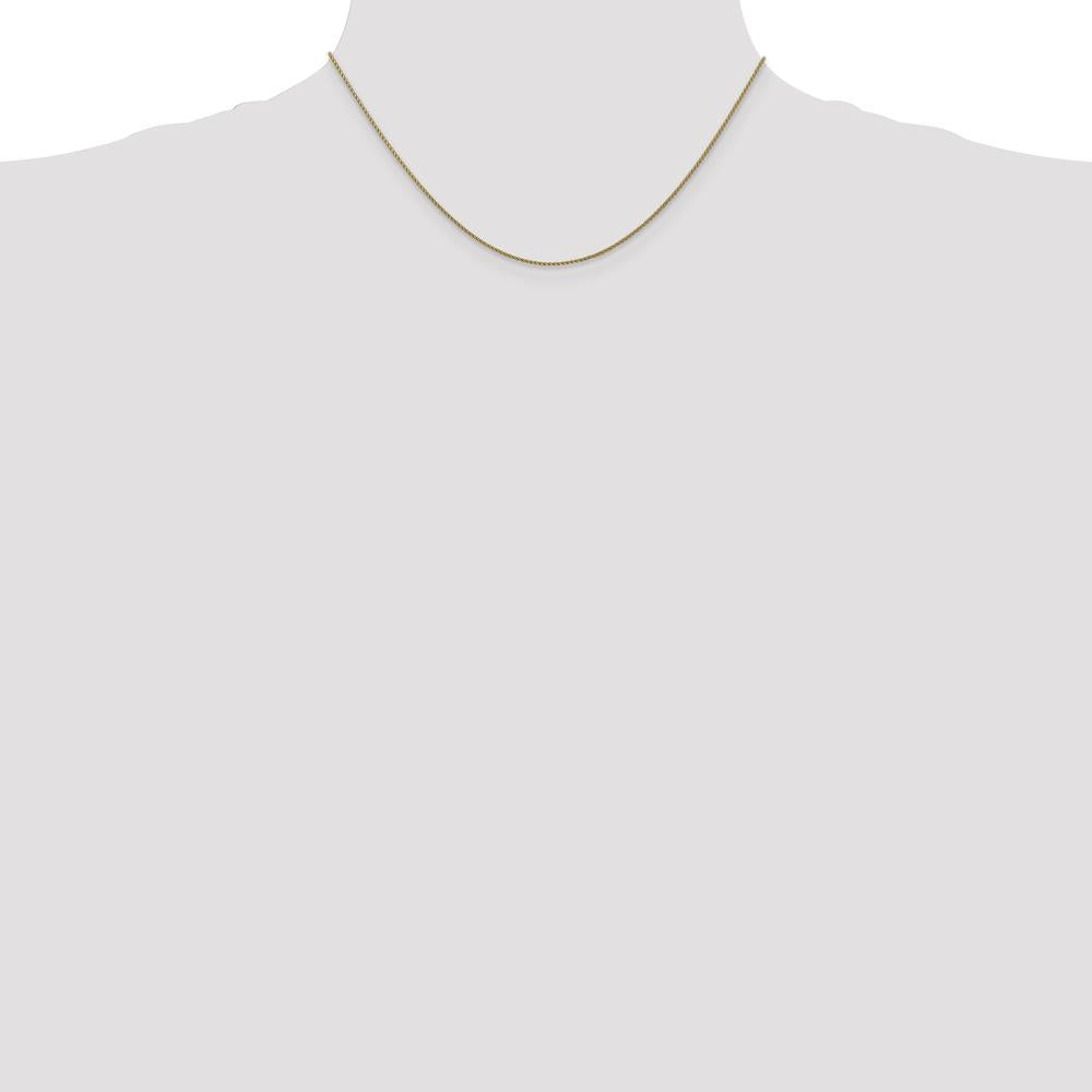 14K Yellow Gold 16" Diamond-Cut Spiga Chain Necklace - 1.05mm Width by Oro Pregiato