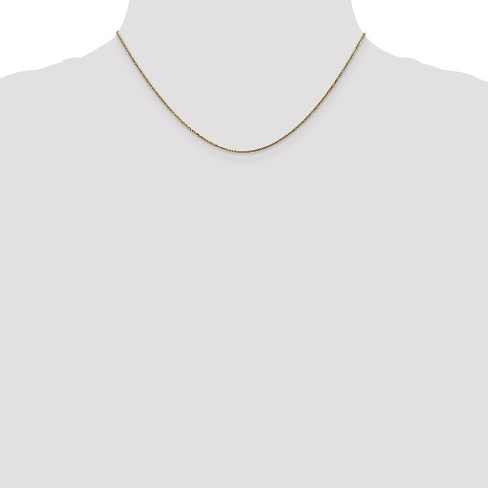 14K Yellow Gold 16" Diamond-Cut Spiga Chain with Spring Ring Clasp - 1.05mm Width by Oro Pregiato