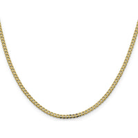 14K Yellow Gold 16" Flat Beveled Curb Chain - 2.3mm Width by Oro Pregiato