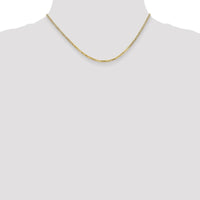 14K Yellow Gold 16" Flat Beveled Curb Chain Necklace - 2.2mm Width by Oro Pregiato