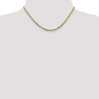 14K Yellow Gold 16" Flat Beveled Curb Chain with Lobster Clasp - 2.9mm Width by Oro Pregiato