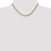 14K Yellow Gold 16" Flat Beveled Curb Chain with Lobster Clasp - 3.9mm Width by Oro Pregiato