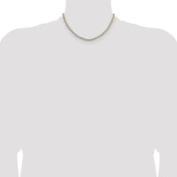 14K Yellow Gold 16" Flat Cuban Chain Necklace with Pavé Finish - Lightweight and Elegant Design by Oro Pregiato