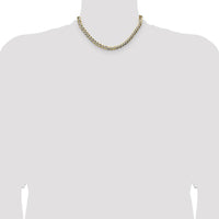 14K Yellow Gold 16" Flat Cuban Chain with Pavé Finish - 7.2mm Width by Oro Pregiato