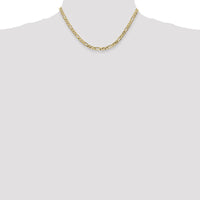 14K Yellow Gold 16" Flat Figaro Chain Necklace - 4.75mm Width by Oro Pregiato