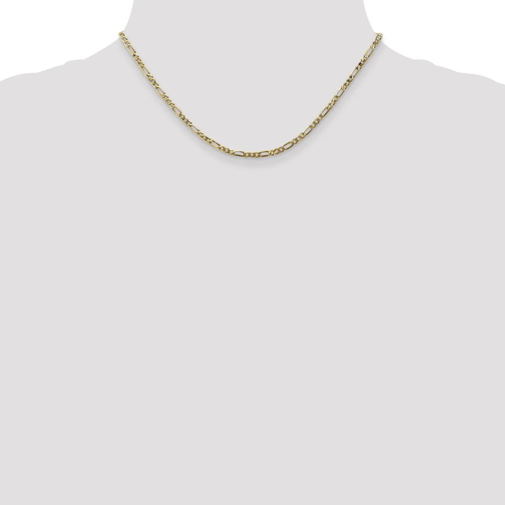 14K Yellow Gold 16" Flat Figaro Chain with Lobster Clasp - 2.75mm by Oro Pregiato