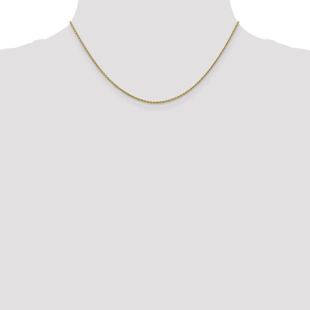 14K Yellow Gold 16" Forzantine Cable Chain - 1.4mm Width by Oro Pregiato