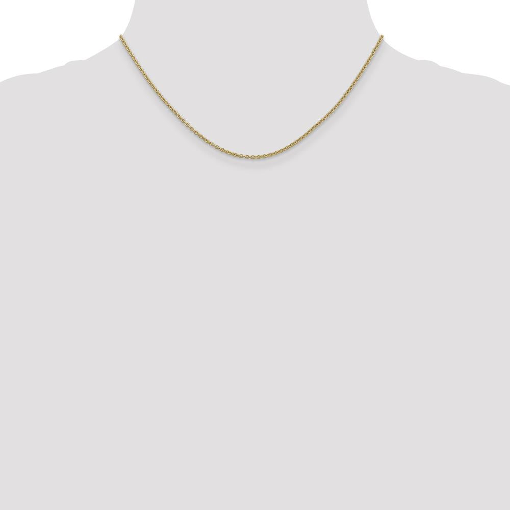 14K Yellow Gold 16" Forzantine Cable Chain Necklace - 1.8mm Width by Oro Pregiato