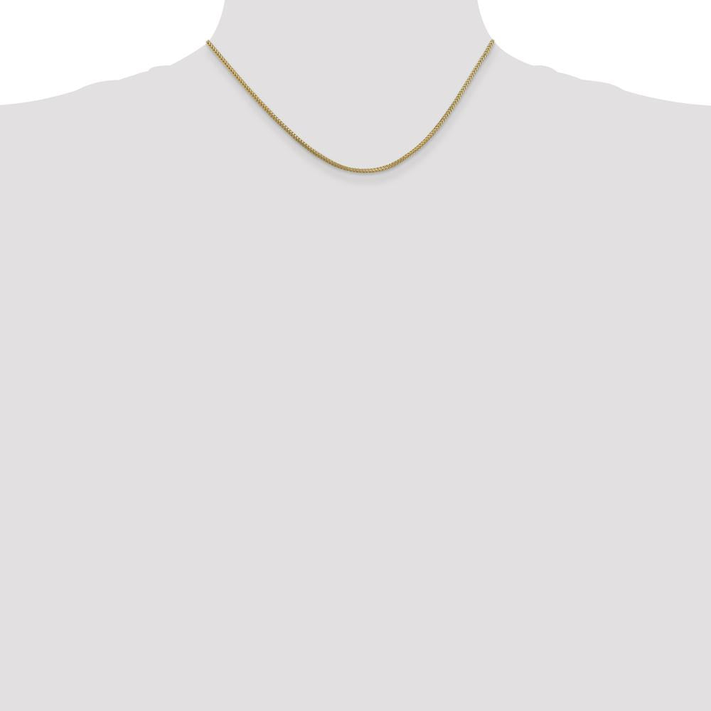 14K Yellow Gold 16" Franco Chain Necklace - 1.3mm Width by Oro Pregiato