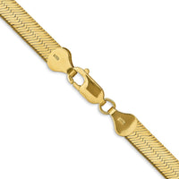 14K Yellow Gold 16" Herringbone Chain Necklace - 6.5mm Width by 0