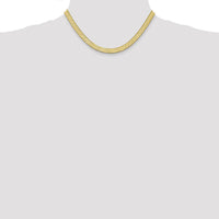 14K Yellow Gold 16" Herringbone Chain Necklace - 6.5mm Width by 0