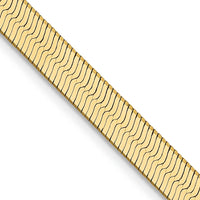 14K Yellow Gold 16" Herringbone Chain with Lobster Clasp - 4mm Width by 0