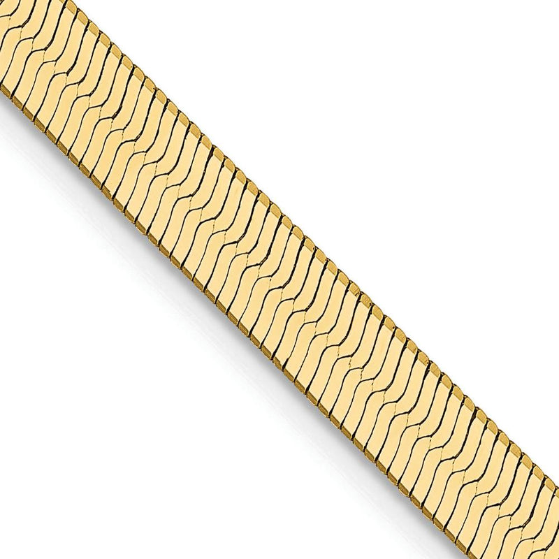 14K Yellow Gold 16" Herringbone Chain with Lobster Clasp - 4mm Width by 0