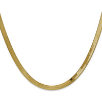 14K Yellow Gold 16" Herringbone Chain with Lobster Clasp - 4mm Width by 0