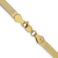 14K Yellow Gold 16" Herringbone Chain with Lobster Clasp - 4mm Width by 0