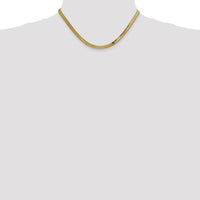 14K Yellow Gold 16" Herringbone Chain with Lobster Clasp - 4mm Width by 0