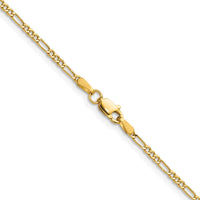 14K Yellow Gold 16-inch 1.9mm Semi-Solid Figaro Chain Necklace - Polished Finish by Oro Pregiato