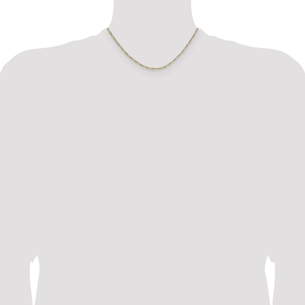 14K Yellow Gold 16-inch 1.9mm Semi-Solid Figaro Chain Necklace - Polished Finish by Oro Pregiato