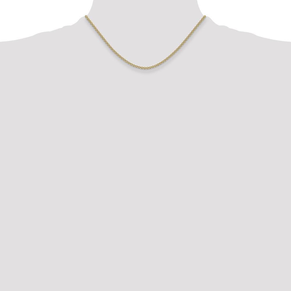14K Yellow Gold 16-Inch 2.2mm Lightweight Flat Bismark Chain Necklace by Oro Pregiato
