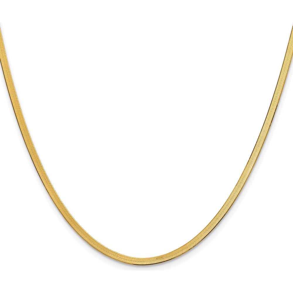 14K Yellow Gold 16-inch 2.5mm Herringbone Chain Necklace by 0