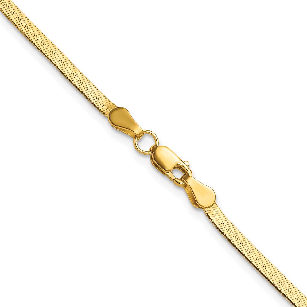 14K Yellow Gold 16-inch 2.5mm Herringbone Chain Necklace by 0