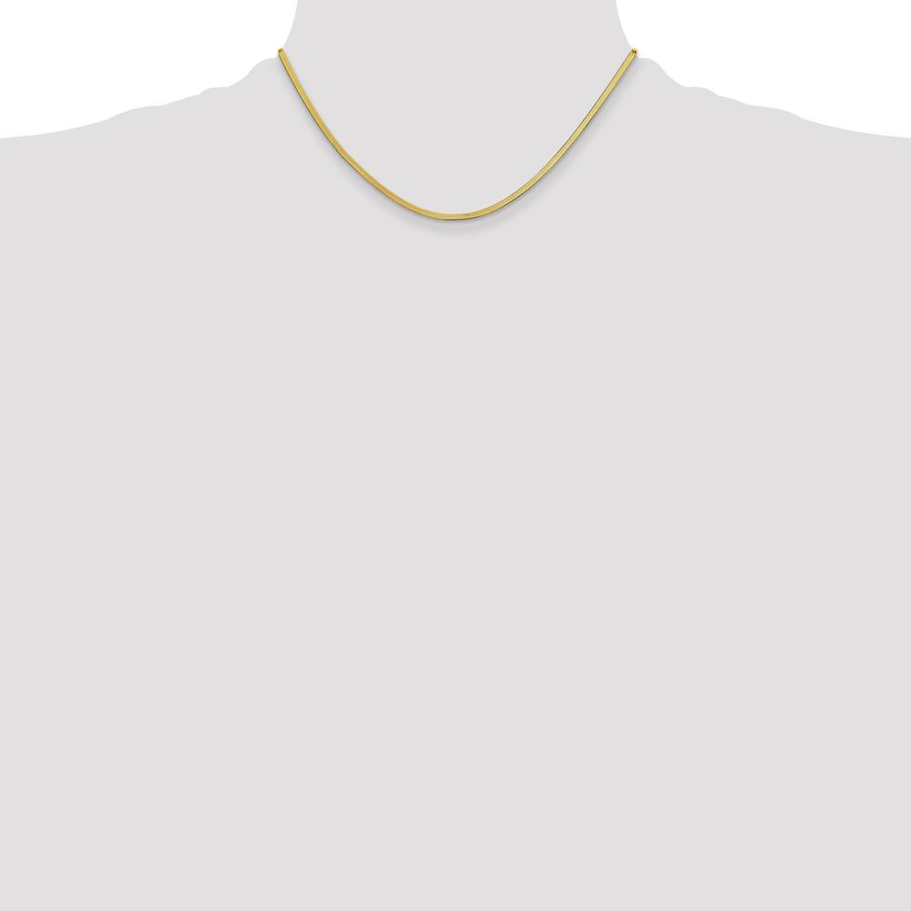 14K Yellow Gold 16-inch 2.5mm Herringbone Chain Necklace by 0