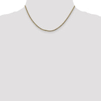 14K Yellow Gold 16-inch 2.5mm Semi-Solid Curb Chain with Lobster Clasp by Oro Pregiato