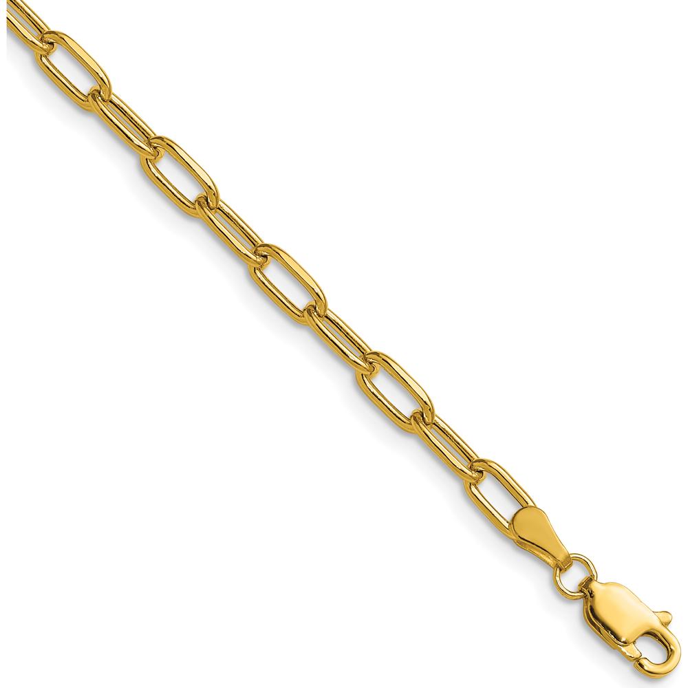 14K Yellow Gold 16-Inch Beveled Paperclip Chain Necklace by Oro Pregiato