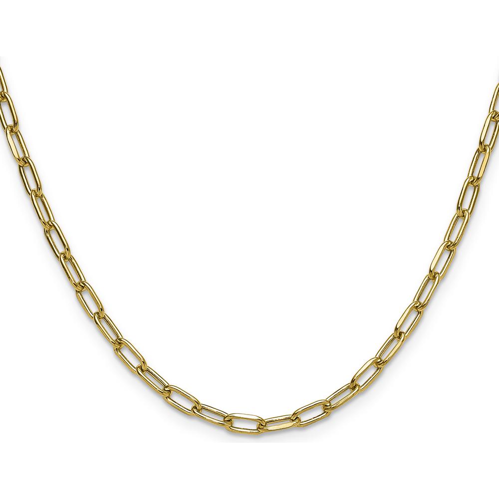 14K Yellow Gold 16-Inch Beveled Paperclip Chain Necklace by Oro Pregiato