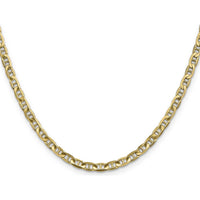 14K Yellow Gold 16-inch Concave Anchor Chain - 3.75mm Width by Oro Pregiato