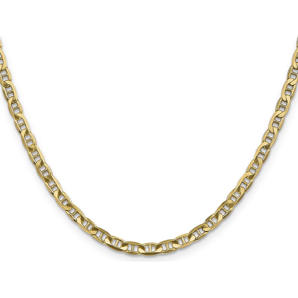 14K Yellow Gold 16-inch Concave Anchor Chain - 3.75mm Width by Oro Pregiato