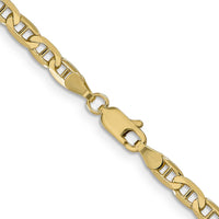 14K Yellow Gold 16-inch Concave Anchor Chain - 3.75mm Width by Oro Pregiato