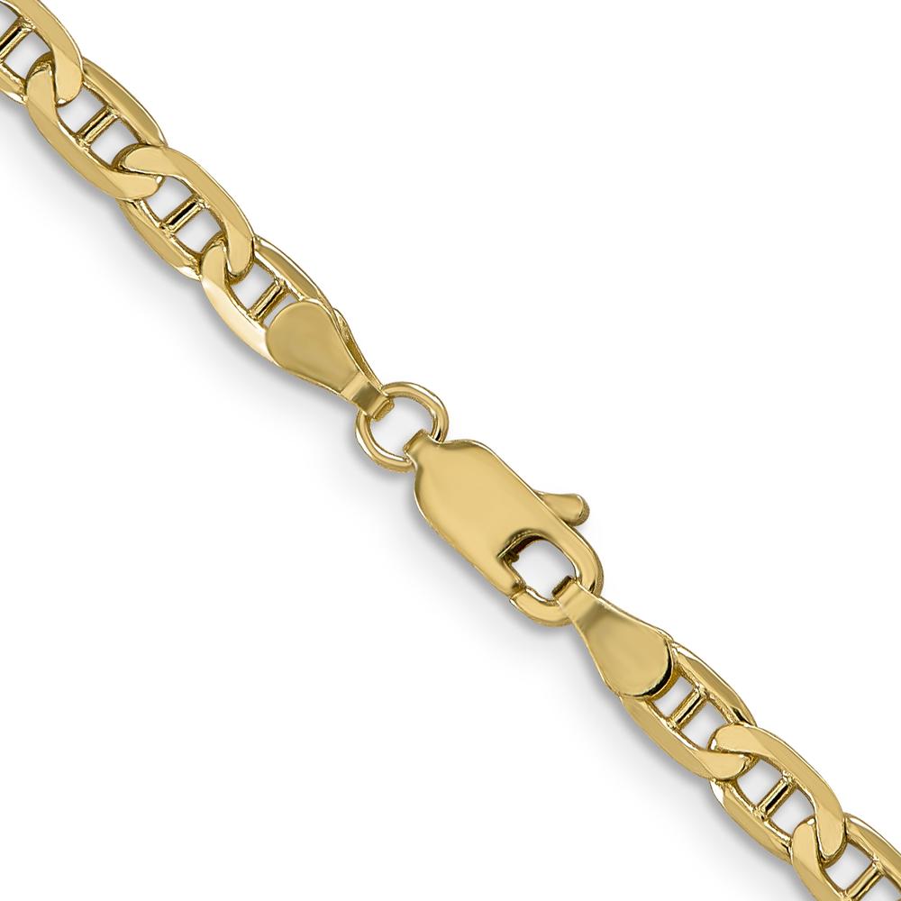 14K Yellow Gold 16-inch Concave Anchor Chain - 3.75mm Width by Oro Pregiato