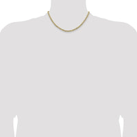 14K Yellow Gold 16-inch Concave Anchor Chain - 3.75mm Width by Oro Pregiato