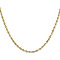 14K Yellow Gold 16-inch Rope Chain Necklace with Lobster Clasp - 3mm Width by Oro Pregiato